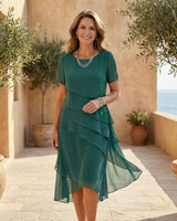Arina - Soft-Touch-Anlasskleid in Grün