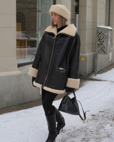 Nessa - Modische Lederjacke in Schwarz