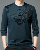 Bequemes Herren-Sweatshirt mit Rundhalsausschnitt in Blau