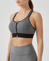 Vorne Reissverschluss Sport BH - PowerFlexa in Grau