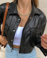 Lykamae - Lederjacke mit Kapuze in Schwarz