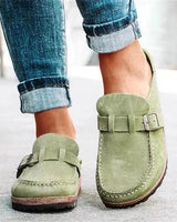 Damen orthopädische Slip On Loafer in Grün