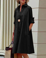 Maris – Lässiges Kleid mit Taschen in Schwarz