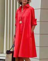 Maris – Lässiges Kleid mit Taschen in Rot