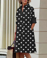 Maris – Lässiges Kleid mit Taschen in Schwarz / Weiß