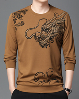 Bequemes Herren-Sweatshirt mit Rundhalsausschnitt in Braun