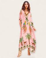 Weites Knöchel-Kaftan - Luana in Rosa