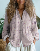 Ronja | Bestickte Bluse mit Blumenmotiven in Hellrosa