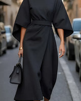 Lissey - Minimalistisches Gürtel-Luxuskleid in Schwarz (Fast ausverkauft)