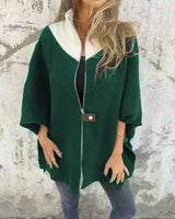 Georgia Flair™ Mantel mit kontrastierendem Kragen und lockerer Passform / Urbane Eleganz in ihrer authentischsten Form! in Grün