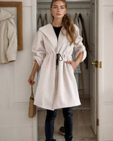 Nordlicht™-Mantel aus Geripptem Strick mit Verstellbarer Passform / Schicker Minimalismus, der Jedes Outfit Aufwertet! in Weiß