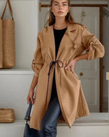 Nordlicht™-Mantel aus Geripptem Strick mit Verstellbarer Passform / Schicker Minimalismus, der Jedes Outfit Aufwertet! in Kaffee