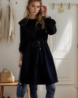 Nordlicht™-Mantel aus Geripptem Strick mit Verstellbarer Passform / Schicker Minimalismus, der Jedes Outfit Aufwertet! in Schwarz