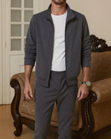Monaco™ Set aus hochwertigem Rollkragen-Sweatshirt / Minimalistische Eleganz mit absolutem Komfort! in Dunkelgrau