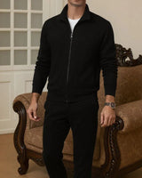 Monaco™ Set aus hochwertigem Rollkragen-Sweatshirt / Minimalistische Eleganz mit absolutem Komfort! in Schwarz