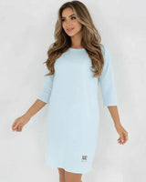 Daily™-Kleid aus Comfort-Strick mit 3/4-Ärmeln / Das elegante Basic, das die Figur vorteilhaft betont, ohne einzuengen! in Himmelblau