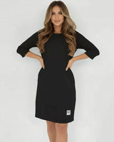 Daily™-Kleid aus Comfort-Strick mit 3/4-Ärmeln / Das elegante Basic, das die Figur vorteilhaft betont, ohne einzuengen! in Schwarz