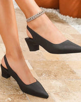 Solenne™ Damen-Lederschuh mit Komfortabsatz in Schwarz