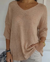 Carmim™ Bluse aus weichem Strick mit strukturierter Masche in Khaki