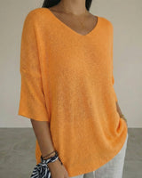 Carmim™ Bluse aus weichem Strick mit strukturierter Masche in Orange