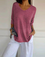 Carmim™ Bluse aus weichem Strick mit strukturierter Masche in Rosa