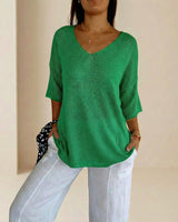 Carmim™ Bluse aus weichem Strick mit strukturierter Masche in Grün