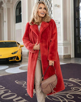 Benevento™ Mantel aus luxuriösem plüschigem samtigem Stoff in Rot
