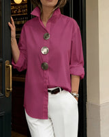 Martina™ Hemd mit strukturiertem Kragen und Oversize-Knöpfen in Rosa