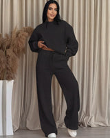 Isys™ Sweat-Set mit cleanem Look und Premium-Komfort in Scwartz