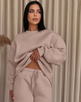 Isys™ Sweat-Set mit cleanem Look und Premium-Komfort in Beige