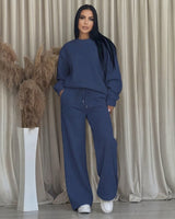Isys™ Sweat-Set mit cleanem Look und Premium-Komfort in Dunkelblau