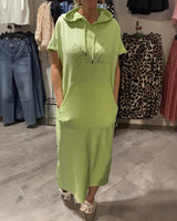 Nora™ Kleid mit Kapuze und funktionaler Fronttasche in Grün
