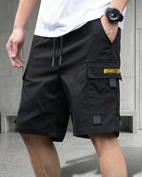 Brann - Hochwertige Cargoshorts im Utility-Stil in Schwarz
