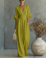 Granada™-Jumpsuit mit Taillengürtel und modernem Design in Grün