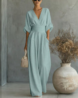 Granada™-Jumpsuit mit Taillengürtel und modernem Design in Hellblau