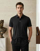 DualLayer™-Hemd mit 2-in-1-Design und Sofortiger Passform! in Schwarz