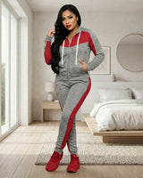 Prisma™-Set mit Sportjacke und formendem Look in Grau mit Roten details