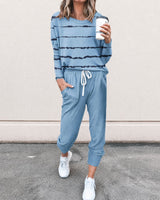 Perle™ Gestreiftes Set mit Premium-Komfort in Blau