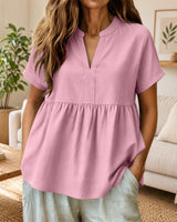 Laura™ Bluse mit Kragen und weichem Griff in Rosa