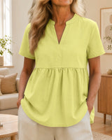 Laura™ Bluse mit Kragen und weichem Griff in Gelb