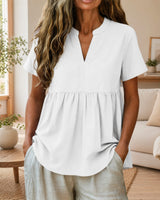 Laura™ Bluse mit Kragen und weichem Griff in Weiß