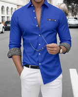Titan™ Langarmhemd mit Kontrastdetails in Blau