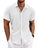Arvian™-Hemd aus Baumwoll-Leinen im Lässig-Eleganten Stil in Weiß
