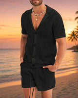 Cancún™ Set aus Lochstrick und lässigem Design in Schwarz