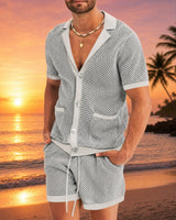 Cancún™ Set aus Lochstrick und lässigem Design in Grau