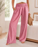 Sommer™ Hose aus Baumwoll-Leinen mit Karomuster in Rosa