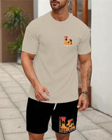 Bali™ Set Mit Exklusiven Prints und Modernem Stil in Beige mit schwarzen Shorts