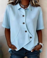 Frida | Leinenmix-Hemdbluse (1+1 GRATIS) in Blau