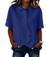 Frida | Leinenmix-Hemdbluse (1+1 GRATIS) in Marineblau