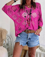 CityBreeze™ Top aus Ajourstrick mit lockerem Schnitt in Rosa